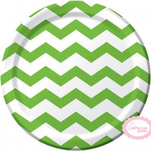 Pratos Chevron Verde Lima